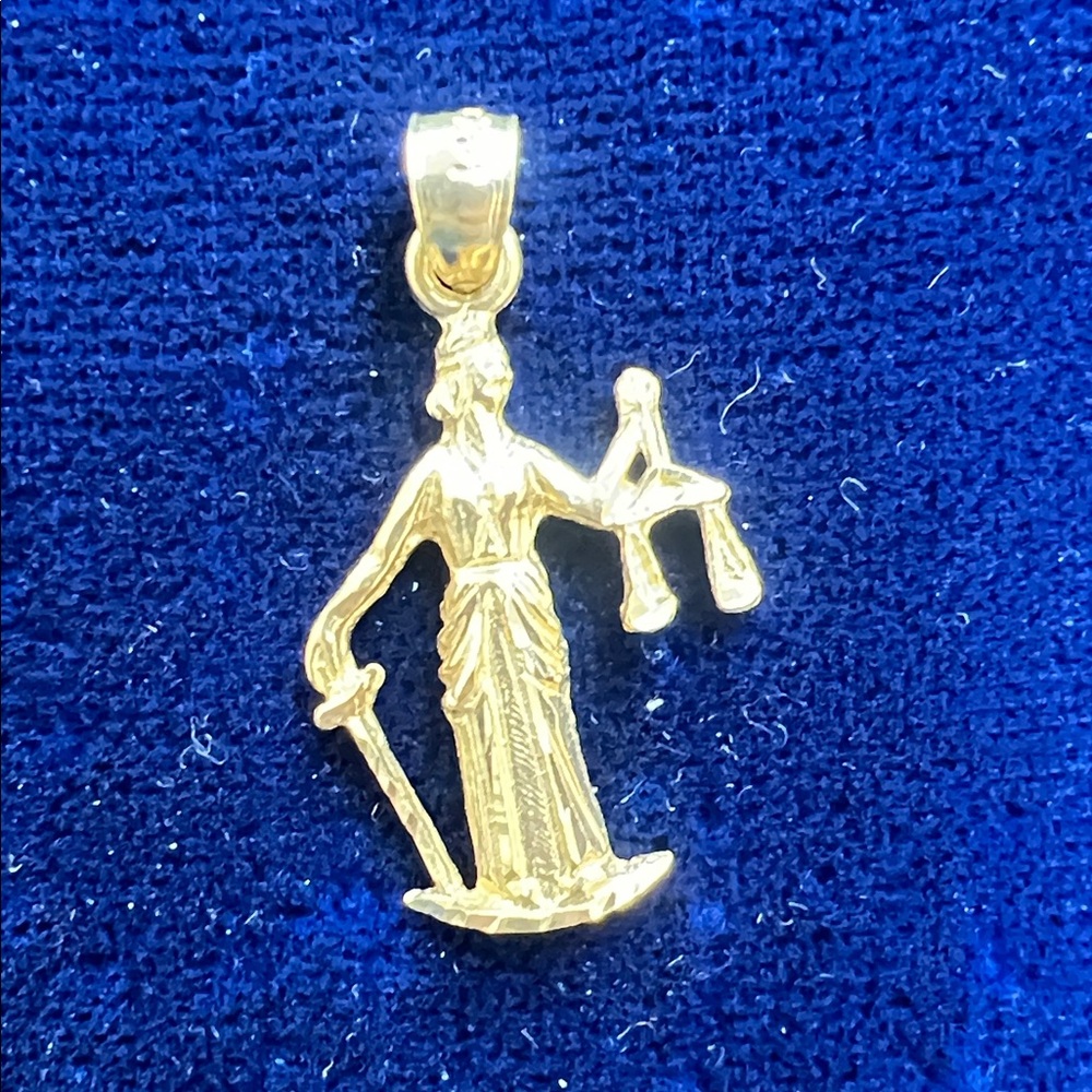 Gold Libra Scales Pendant Necklace Charm - Women Jewelry